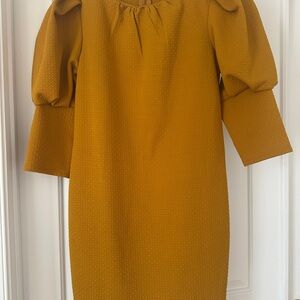 New York & Company Mustard Long Sleeve Dress